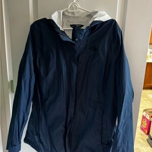 Navy Blue Hooded Rain Jacket